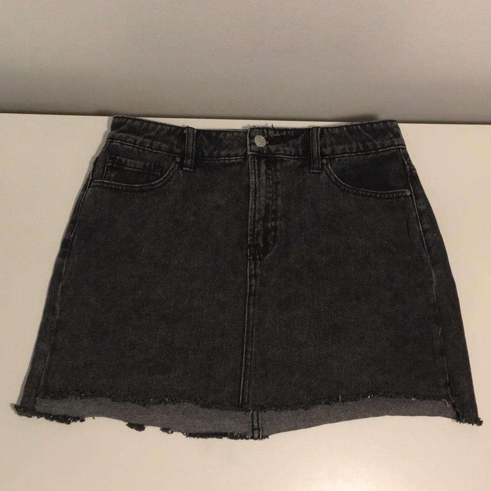 PacSun washed faded black mini skirt with raw hem